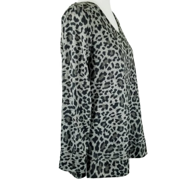 Ellen Tracy Soft Animal Leopard Print Sweatshirt - Picture 4 of 16